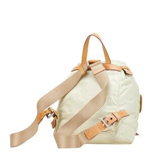 Prada backpack plaque Green triangular nylon brown logo